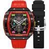 Nubeo Magellan - Orologio cronografo Space Invaders da 48 mm da uomo, edizione limitata con cinturino in gomma NB-6024-SI, striscia