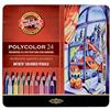 Koh-I-Noor 3824024002PL, Ast. 24 matite colorate POLYCOLOR in scatola di metallo