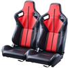 VEVOR Sedile da Corsa Set 2, Abitacolo da Corsa Regolabile con Ampio Angolo di Reclinazione e Schiuma ad Alta Resilienza, con Morbida Pelle e Cursore Q235B, per Auto da Corsa e Go-Kart Peso 25 kg