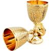 EXNOT calice vintage in ottone | 1 x reale di re Artù - regali rinascimentali per comunione, Natale, confezione da 1 calice chiesa cattolica, battesimo, cresima, sacro.