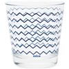 Excelsa Enjoy Set 6 Bicchieri in Vetro, Decorazione Greca Azzurra
