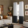 Curtainworks Kendall Tenda a Pannello Color Block con Anelli, White/Dark Grey, 120 inch