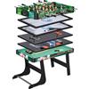 DecHome Tavolo da Gioco con CalcioBalilla,Biliardo,Air Hockey,Ping Pong e Anelli DecHome