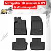 Pro Line Per Peugeot 407 da 2004-2011 Set Tappetini su Misura in TPE con Bordi Rialzati