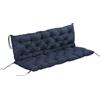 Outsunny Cuscino da Giardino in Stile Capitonné con 6 Lacci, in Cotone e Poliestere, 150x98x8 cm, Blu Scuro | Aosom Italy