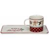 Tognana Set Tazza con Piatto Rettangolare Natale 160 Cc New Milk&C Ginger