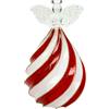 Tognana Angelo Bombato Natale con Led H 16 Cm Christmas Lollipop Vetro Bianco Rosso