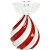 Tognana Angelo Bombato Natale con Led H 13 Cm Christmas Lollipop Vetro Bianco Rosso