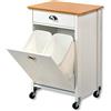 Kesper Carrello da cucina con sistema di raccolta differenziata, materiale: 50 x fibra di plastica, dimensioni: 50 x 37 x 79 cm, colore: bianco, marrone - decorazione bambù | 25526 13