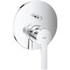 GROHE Lineare Set Finitura Miscelatore Doccia/Vasca Incasso Monocomando con Deviatore Automatico 2 Vie (Leva Metallica, Cartuccia Ceramica 46 mm, Senza Box da Incasso), Cromo