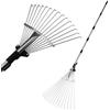 MEETOZ Rastrello da giardino con manico telescopico (180 cm), rastrello regolabile per foglie, per giardinaggio, prato, cortile, erba artificiale