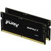 Kingston FURY Impact - DDR5 - 16 GB: 2 x 8 GB - SO DIMM 262-PIN - 4800 MHz / PC5-38400 - CL38 ECC (KF548S38IBK2-16)