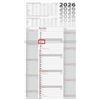 BRUNNEN Calendario da 3 mesi 2026, grigio, 300 x 560 mm