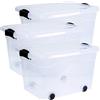 Siena Home Set di 3 contenitori Anzio con ruote, 40 l