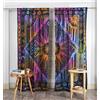 Popular Handicrafts Tende per finestre indiane con sole ardente, stile hippie, stile hippie, tintura a nodi, bohémien, sole e luna, per camera da letto, soggiorno, balcone, mantovana a pannelli, viola