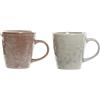DKD Home Decor Tazza in gres marrone verde (14 x 10 x 10,5 cm) (360 ml) (2 pezzi) (riferimento: S3026096)