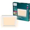 Philips LED SceneSwitch plafoniera (12 W), rettangolare (30x30cm), con luce bianca calda, dimmerabile, bianco