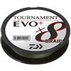 Daiwa Tournament X8 Braid EVO+ 0.18mm, 15.8kg/34.7lbs, 135m Verde Scuro, Filo da Pesca Trecciato, 12760-018