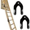 mimzemamz Cerniere per Scale, Kit di Ricambio per Riparazione e Manutenzione di Scale Antiche o Danneggiate, Accessori per Scale a Scomparsa per Soffitto, Nero, 2 Pezzi