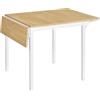 VASAGLE Tavolo da Pranzo Estensibile, Tavolo Pieghevole per 2-4 Persone, Tavolo da Cucina per Piccoli Spazi, Rovere Naturale e Bianco Nuvola KDT077Y01