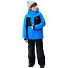 SMONTY Tuta da Neve per Ragazzi Giacca da Sci Invernali e Pantaloni Cinghie con Cappuccio Cappotto Set Impermeabile Antivento(Grigio, 6-7)