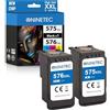NINETEC PG-575XL + CL-576XL Nero e Colore Cartuccia di ricambio per cartucce Canon 575 XL 576 XL Canon Pixma TR4750i TR4751i TR4755i TR4756i TS3550i TS3551i TS3750i TS3751i TS3752i Nuovo CHIP Attuale