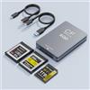 ROCKETEK Lettore di schede CFexpress 3 in 1 tipo B/XQD/SD, USB 3.2 Gen 2 10 Gbps CFexpress tipo B con doppio slot, compatibile con Sony G/M Serie/Lexar/CF Express tipo B per Windows/Mac OS/Linux