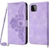 Netany Cover per Samsung Galaxy A22 5G con Cordino, Flip Portafoglio Custodia in Pelle, [2 Porta Carte][Chiusura Magnetica],Custodia Libro Antiurto Cover con Laccio per Samsung A22 5G (Viola)
