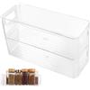 qxayxa 2 Pz Organizer Frigorifero Salvaspazio,Contenitori Frigorifero Organizer Trasparenti con Manico,Organizzatore Cucina,Organizzatori per Cucina,Organizzatori per Frigoriferi Dispensa Bagno Armadietti