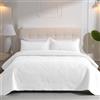 DUJUIKE Copriletto Matrimoniale, Copriletto 170x210cm Set Da Tre Pezzi, Con 2 Federe 50x75 cm, Trapunta Goffrata Multifunzionale, Può Essere Utilizzato Come Lenzuolo Per Divano (Bianco)