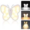 Surplex Luce Notturna con Sensore di Movimento, Luce a induzione Interna, 3 Modalit 3 Colori Chiari Regolabile, USB Ricaricabile LED Farfalla Lampada Notturna per Cameretta Corridoio Cucina Scale