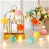 Generic Luci Fatate LED con Pompon - 21 Piedi, 20 LED, Funzionamento a Batteria, Bianco Caldo, Luci a Globo Carine per Casa, Casetta dei Bambini, Vacanze, Natale, Camera dei Bambini, Feste, Compleanni