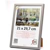 3-B Cornice portafoto MEGA - Argento - 21 x 29,7 cm (A4) - Cornice in legno, cornice per foto, cornice per documenti con vetro acrilico