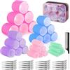 BELICOO 60 bigodini per capelli con clip, 5 misure (60/48/36/25/15 mm), rulli in velcro con 28 clip in metallo, perfetti per capelli lunghi, medi, corti e spessi (multicolore)