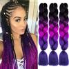 colorful panda Colorfulpanda Ombre xpression extension per treccine Capelli Sintetici per Treccine Africane 3 Ciocche Trecce Jumbo Braiding Hair Kanekalon (Nero/Viola scuro/Viola chiaro)