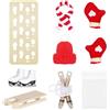 Huiguli Set di 8 Accessori Miniature per Gnomo Natalizio: Cappello, Sciarpa, Guanti, Scarponi da Sci, Slitta, Sci, Stencil Impronte Neve, Ideale per Decorazioni Natalizie e Regali