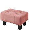 LUE BONA Pouf Poggiapiedi - Poggiapiedi Divano per Soggiorno, Camera da Letto e Dormitorio - Sgabello Basso, Moderno, Velluto，Rosa