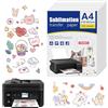 OulQinyhome 30 Fogli Carta Adesiva per Stampante A4 - A4 di carta adesiva trasparente stampabile - Carta Vinile Stampabile Adesivo Opaco Impermeabile per Stampanti a Getto d'inchiostro e Stampanti Laser