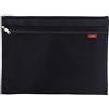 SEIWEI 1PCS Borse a Rete con Cerniera A4, Cartelle Portafogli Borsa a Rete con Cerniera Borsa a Rete in Nylon Trasparente Impermeabile Doppia Cerniera per Ufficio Scolastico, Viaggio, Nero
