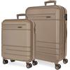 MOVOM Galaxy - Set di valigie nere da 55/68 cm, in ABS rigido, serratura a combinazione laterale, 109L, 6,5 kg, 4 ruote, doppio bagaglio a mano, Blu, 40 x 55 x 20 cm, 48 x 68 x 27 cm, Set Valigia