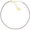 AMEN Bracciale unisex in argento 925 oro con zirconi lilla