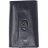 Mauro Pelletteria Portachiavi pelle uomo chiuso 12 ganci, Astuccio Portachiavi doppio scomparto, in vera pelle Made in Italy, (Nero)