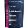 Horbäach D Mannosio Puro 2000 mg | 180 Polvere Capsule Vegane | Monosaccaride | Scorta per 3 Mesi | Alto Dosaggio | Horbaach