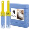 YAOSHENGUP Pietra pomice per la pulizia della tazza del WC, strumento per rimuovere anelli d'acqua dura e macchie, spazzola abrasiva naturale per bagno, calcare, ruggine, calcio (1, giallo + blu)