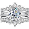 aomoso Anello da Donna—3CT Anello con Diamante Moissanite a Forma di Corona Certificato GRA,925 Argento Sterling, Placcatura in oro Bianco 18Carati D+ Purezza VVS1,Lavorazione al Plasma Adatto per:Matrimoni