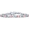 Bling Jewelry Bracciale Tennis Milgrain Simbolo Infinito con Zirconia Cubica AAA Ovale CZ Simulata da 9CT in Tormalina Rosa Pallido per Donna Placcato Argento