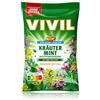 VIVIL Menta alle erbe con 23 erbe aromatiche, 1 bustina, caramelle per la tosse con sapore alle erbe, senza zucchero e vegano, 1 x 120 g