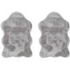 -LUXOR- living Tappeto in pelliccia sintetica Coste per camera da letto, ideale come tappeto per camera da letto, set da 2, 55 x 80 cm, grigio