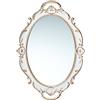 LONGWIN Specchio da parete ovale vintage bianco per decorazione da parete, piccoli specchi da parete ornati decorativi da appendere per soggiorno/camera da letto, specchio ovale decorativo per