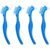VOSSOT 4 Pezzi Spazzolino per Protesi Dentale, Spazzola Duro Doppio Testa per Dentiera e Dentali, Impugnatura Antiscivolo Ergonomica, Pulizia Profonda Compatibile con Dentifricio e Detergente